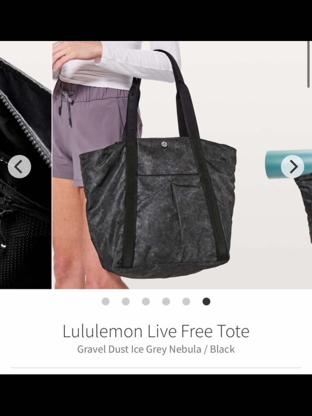 lululemon athletica Live Free Tote — Gravel Dust Ice Grey Nebula / Black